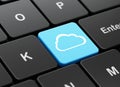 Cloud networking concept: Cloud on computer keyboard background