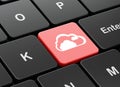 Cloud networking concept: Cloud on computer keyboard background Royalty Free Stock Photo