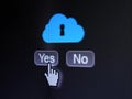 Cloud networking concept: Cloud With Keyhole on Royalty Free Stock Photo