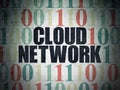 Cloud networking concept: Cloud Network on Digital Data Paper background Royalty Free Stock Photo