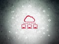 Cloud networking concept: Cloud Network on Digital Data Paper background Royalty Free Stock Photo