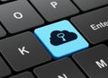 Cloud networking concept: Cloud With Key on computer keyboard background Royalty Free Stock Photo