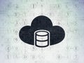 Cloud networking concept: Database With Cloud on Digital Data Paper background Royalty Free Stock Photo