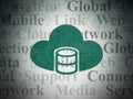 Cloud networking concept: Database With Cloud on Digital Data Paper background Royalty Free Stock Photo