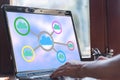 Cloud networking concept on a laptop screen Royalty Free Stock Photo