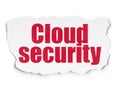 Cloud networking concept: Cloud Security on Torn Paper background Royalty Free Stock Photo