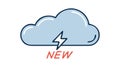 Cloud with NEW Tag, Update Notification Icon, Vector Design Generative AI Royalty Free Stock Photo