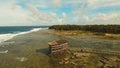 Cloud Nine surf point aerial view. Siargao, Philippines. Cloud 9. Royalty Free Stock Photo