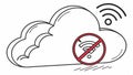 Cloud with no WiFi signal, internet connection problem vector design Generative AI Royalty Free Stock Photo
