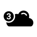 Cloud, notification icon. Black vector graphics Royalty Free Stock Photo