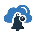 Cloud, notification icon. Simple editable vector illustration Royalty Free Stock Photo