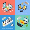 Cloud Office Concept Icons Set