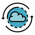 Cloud operating system icon color outline vector