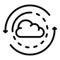 Cloud operating system icon, outline style