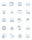 Cloud opportunity linear icons set. Innovation, Scalability, Flexibility, Efficiency, Growth, Security, Accessibility Royalty Free Stock Photo