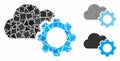 Cloud options gear Mosaic Icon of Bumpy Pieces Royalty Free Stock Photo