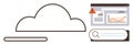 Cloud Computing with Data Analytics, Search Bar, and Error Notification Royalty Free Stock Photo