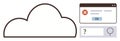Cloud Computing Concept with Error Notification and Search Bar for Troubleshooting Royalty Free Stock Photo