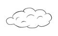 Cloud outline icon. Vector line art illustration isolated on white. background