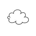 Cloud black and white freehand illustration