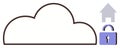 Cloud storage security with lock and home symbol representing data protection and remote access Royalty Free Stock Photo