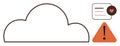 Cloud storage with notification and warning alert symbol for data management and security concepts Royalty Free Stock Photo