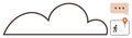 Cloud with Speech Bubble, Location Pin, and Person Walking Depicting Connection and Navigation Royalty Free Stock Photo