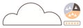 Cloud Outline with Pie Chart and Star Ratings for Teamwork and Feedback Visualization Royalty Free Stock Photo