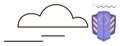 Cloud Outline with Shield Representing Protection, Security, and Reliability in Digital Ecosystems Royalty Free Stock Photo