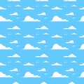 Cloud Over Blue Background Sky Seamless Pattern