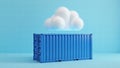 Cloud Over Blue Shipping Container Royalty Free Stock Photo