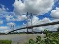 A cloud over the Second hooghly bridge or vidyasagar setu ,underneath the poluted river the Ganges.