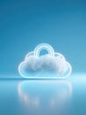 Cloud With Padlock Symbol Represents Security and Protection of Data in Digital Storage Environment Royalty Free Stock Photo