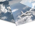 Cloud Panorama With Flying Aircraft