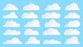 Cloud paper cut weather white info banner flat set