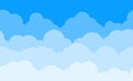 Cloud pattern. Blue sky with clouds. Cartoon cloudscape vector background Royalty Free Stock Photo