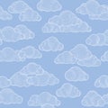 Cloud pattern. Cloudy sky seamless backround