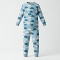 Cloud patterned pajama set isolated on white background for sleepwear, loungewear Royalty Free Stock Photo