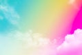 Cloud pink, blue, orange rainbow sky pastel abstract gradient blurred. Royalty Free Stock Photo