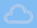 Cloud pixel perfect shaped concept filled with editable linear icons