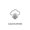 Cloud platform concept line icon. Simple