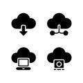 Cloud platform digital service solid icons Royalty Free Stock Photo