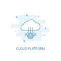 Cloud platform line concept. Simple line