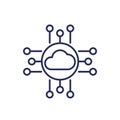 cloud platform line icon on white