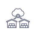 Cloud platform for warehouses line icon, vector Royalty Free Stock Photo