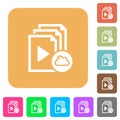 Cloud playlist rounded square flat icons