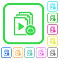 Cloud playlist vivid colored flat icons