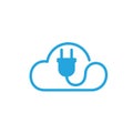 Cloud plug electric logo vector symbol design illustration Royalty Free Stock Photo