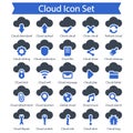 Cloud icon set Royalty Free Stock Photo