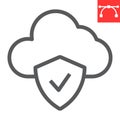 Cloud protection line icon Royalty Free Stock Photo